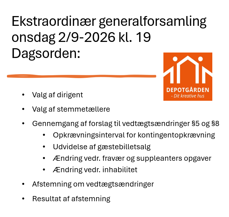 eKSTRAORDINÆR GENERALFORSAMLING 2026