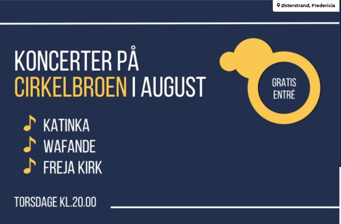 Grafisk billede med artisternes navne