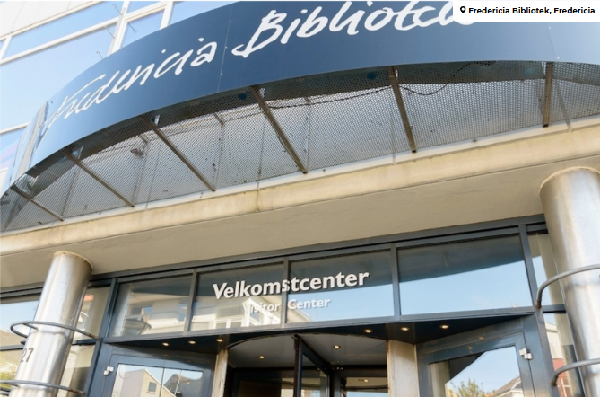 Billede af bibliotekets indgang
