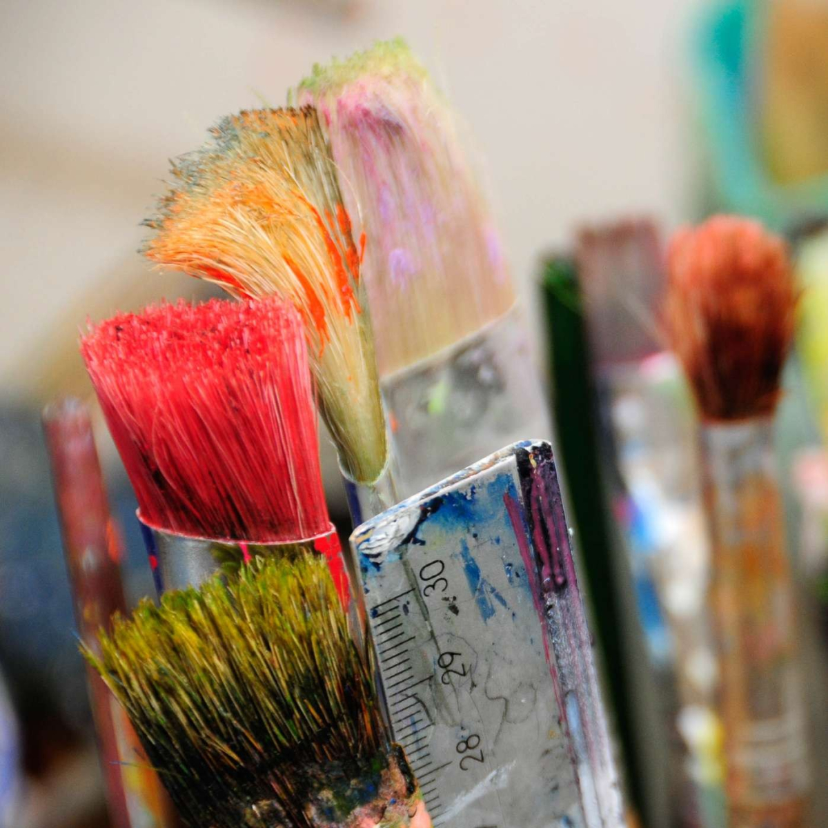 Pensler med forskellige farver