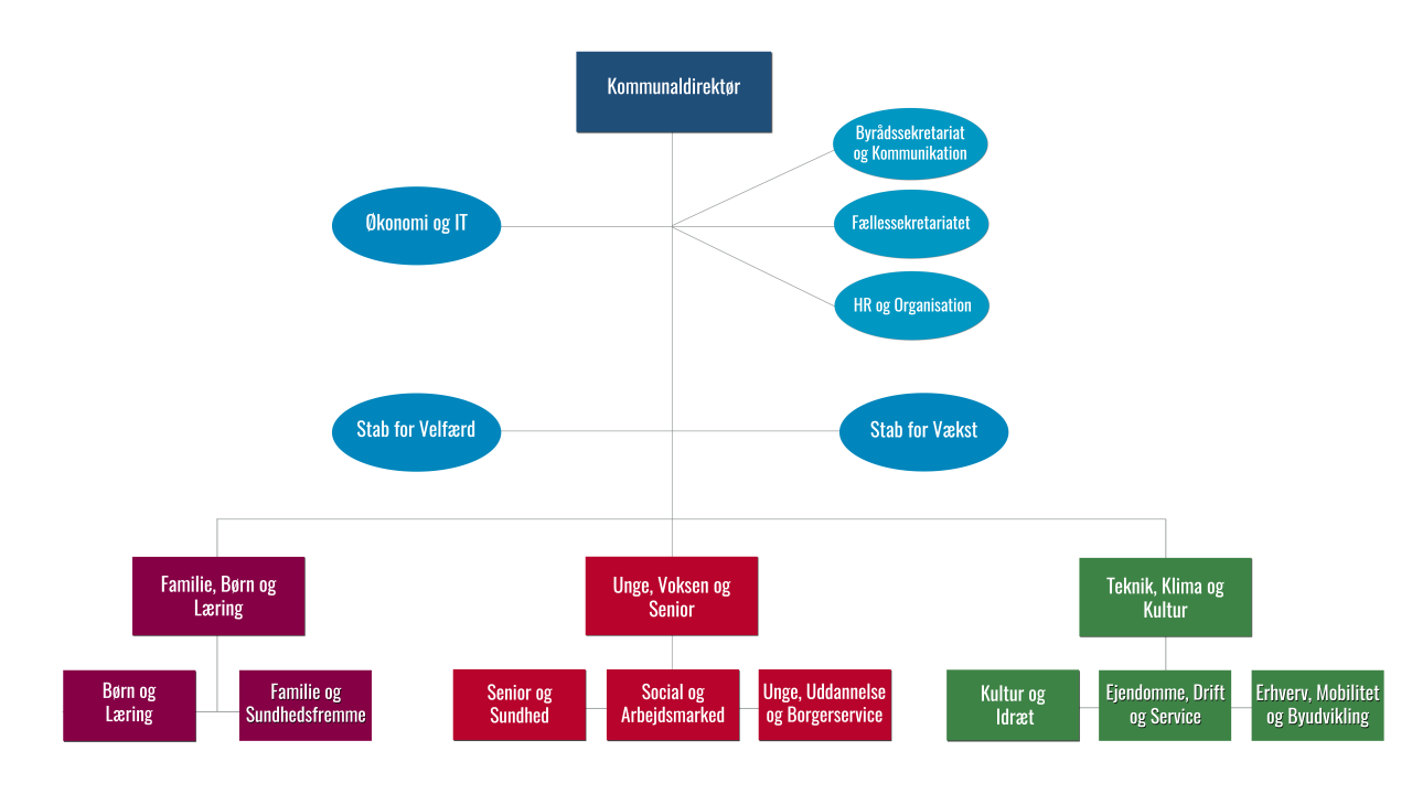 Vores aktuelle organisationsdiagram