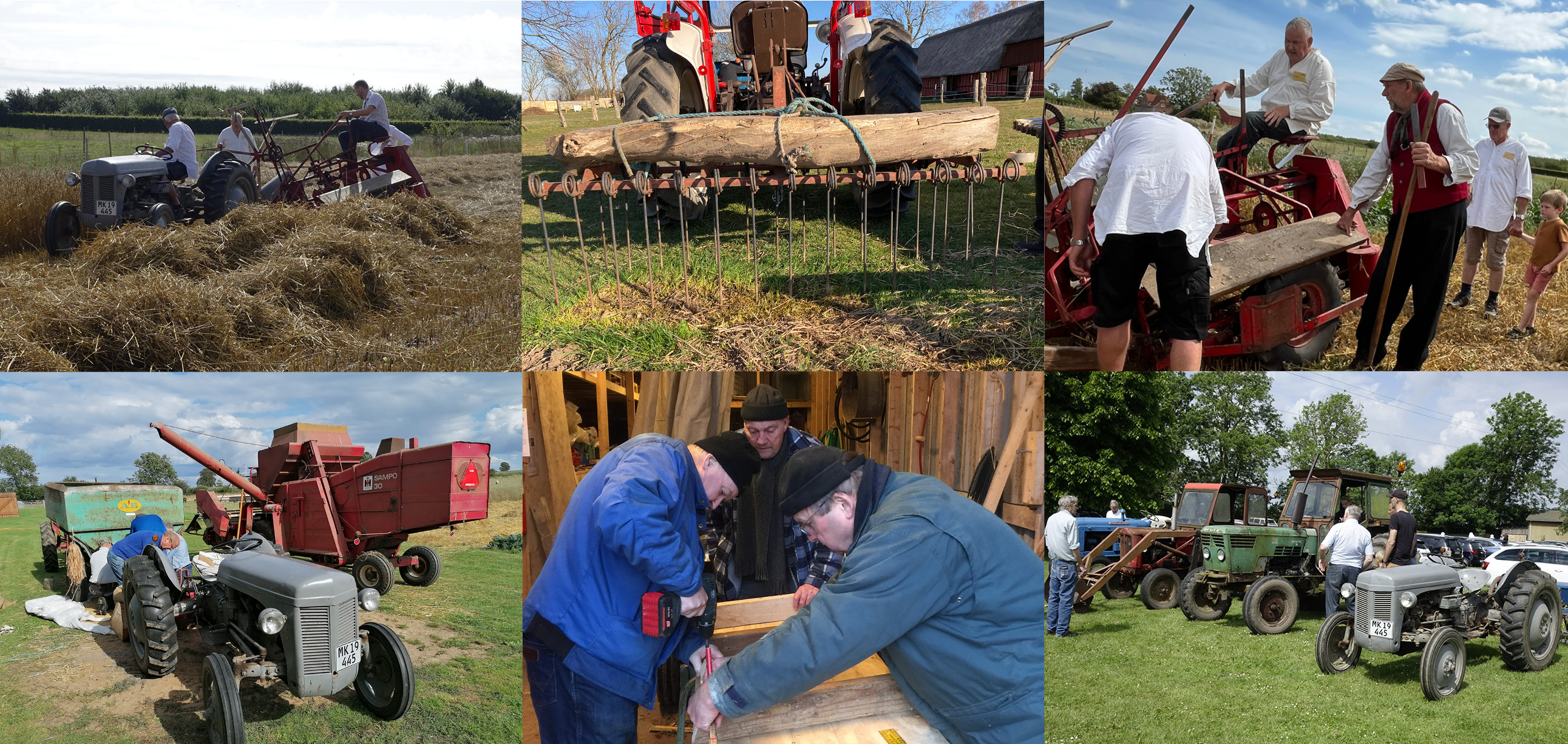 Landmændene arbejde i marken og med maskinerne