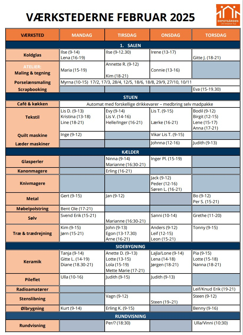 Værkstedsplan februar 2025