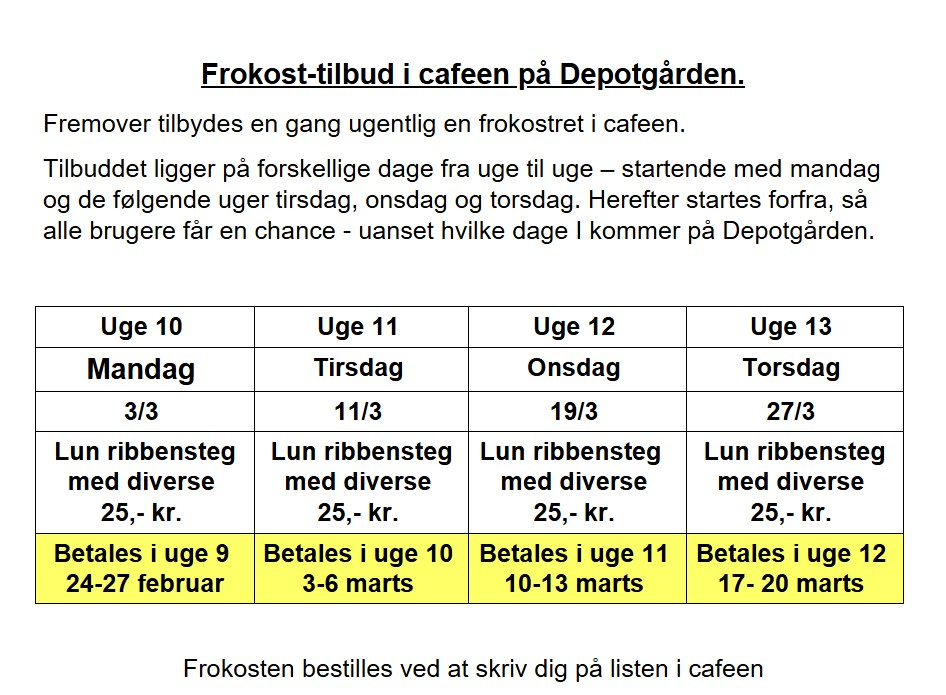 Frokost tilbud