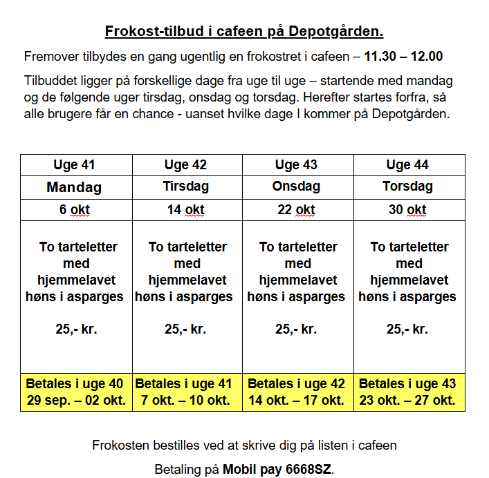 Frokosttilbud