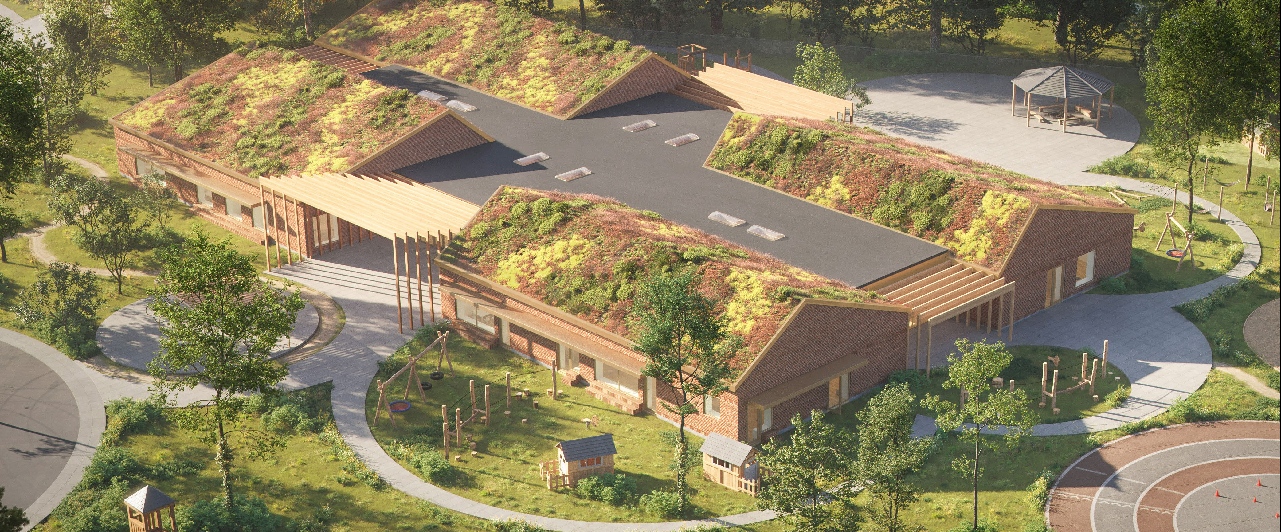 Illustration af Børnehuset Engblomsten