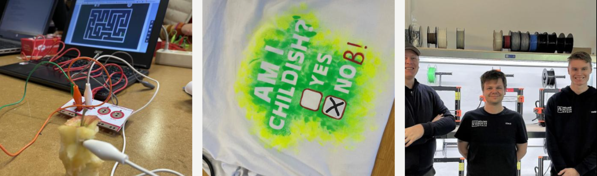 Collage af billeder fra arbejde i Makerspace